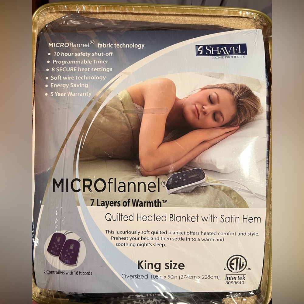 Shevel King sized micro flannel heated blanket
